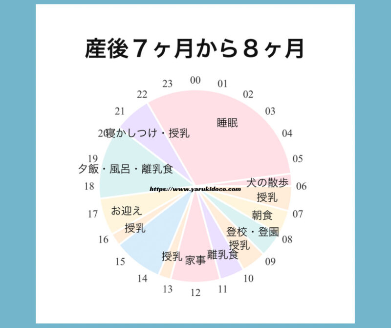 産後７か月から８か月までのタイムスケジュール